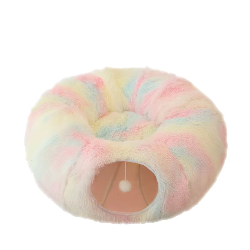 Pluche Kattenbed met Tunnel en kattenkruid balllen