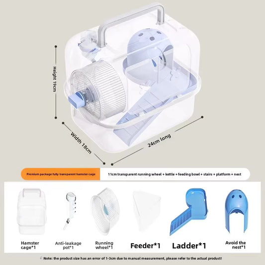 Luxe Dubbeldek Hamstervilla – Transparant & Draagbaar
